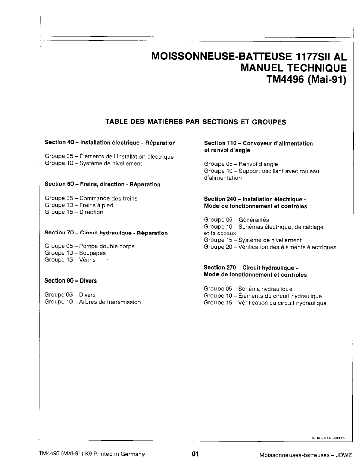 John Deere 1177SI AI Combine Service Repair Manual TM4496 Download