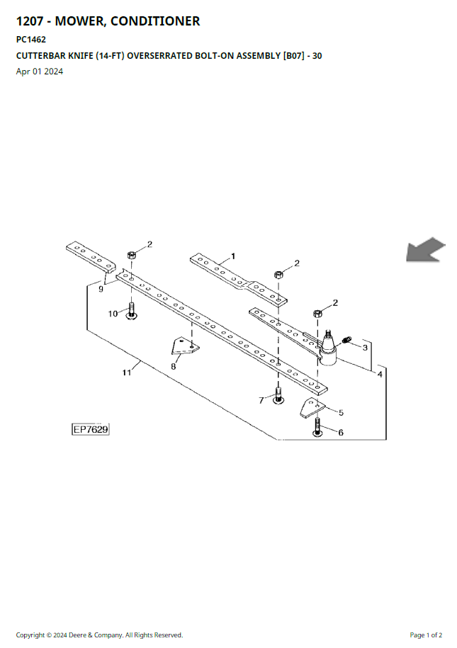John Deere 1207 Mower Conditioner Spare Parts Catalogue | Complete Guide