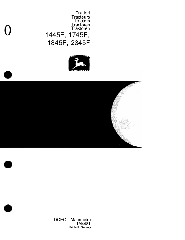 John Deere 1445F 1745F 1845F 2345F Tractor Service Manual TM4481
