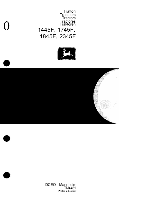 John Deere 1445F, 1745F, 1845F & 2345F Tractor Technical Manual TM448