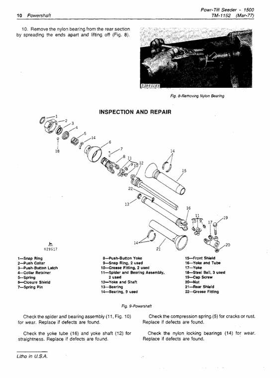 John Deere 1500 Powr-Till Seeder Workshop Technical Guide TM1152