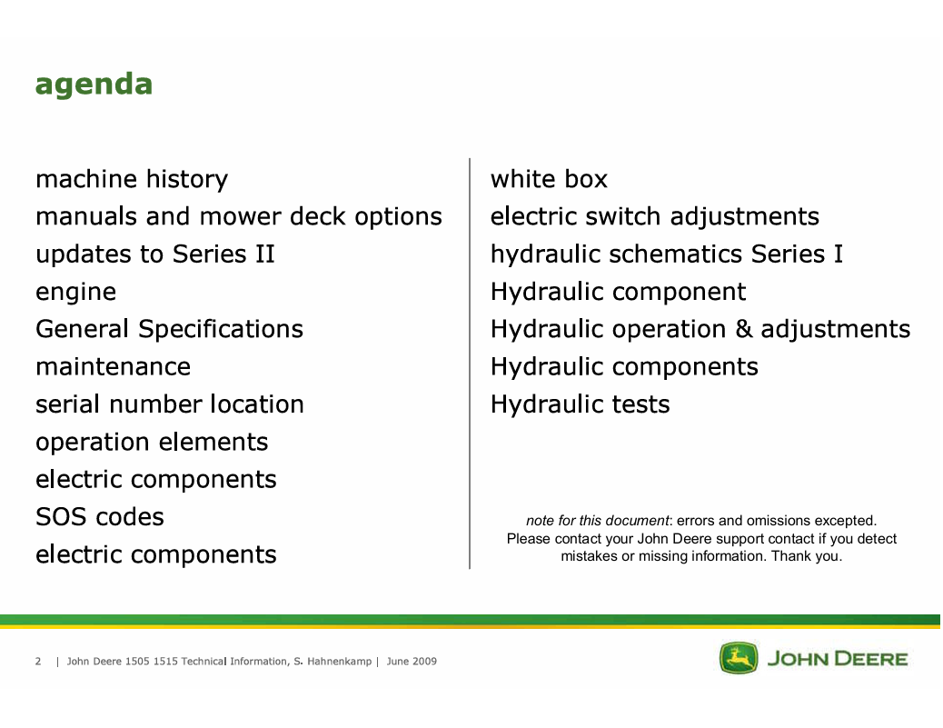 John Deere 1505, 1515 Complete Technical Service Manual