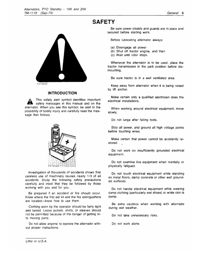 John Deere 15K 25K PTO Alternator Maintenance Manual Download