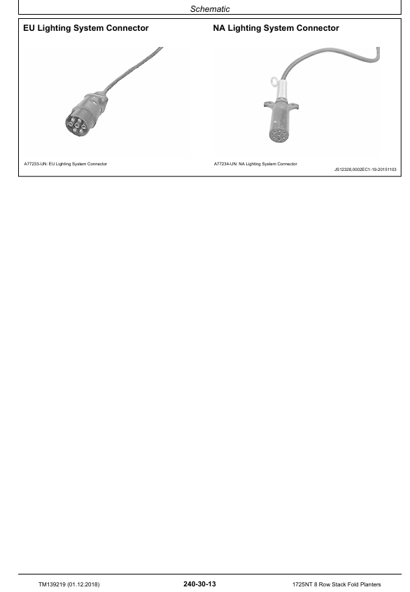 John Deere 1725NT Stack Fold Planter TM139219 Troubleshooting Manual