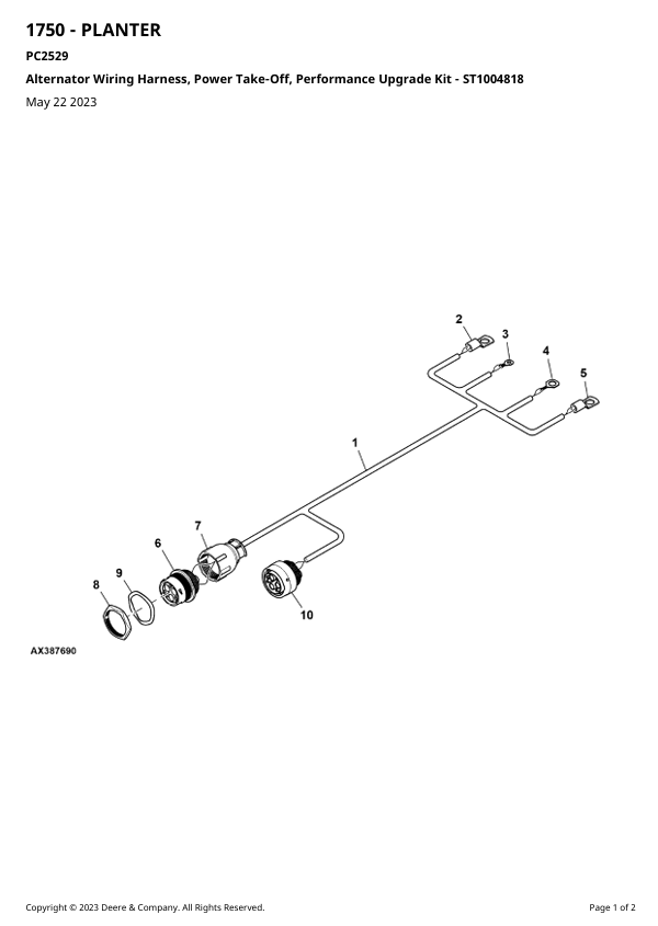 John Deere 1750 Planter Parts Manual PC2529 – OEM Catalog Download