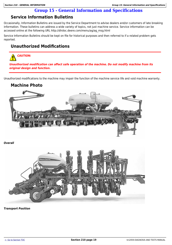 John Deere 1790 Planter TM2059 Troubleshooting and Repair Manual