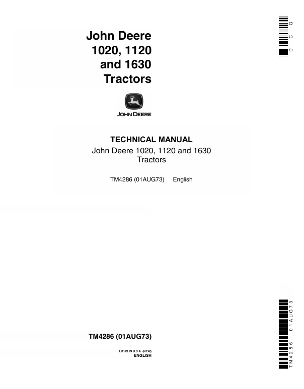 John Deere 1830 & 2120 CDN Tractor Technical Manual TM4282