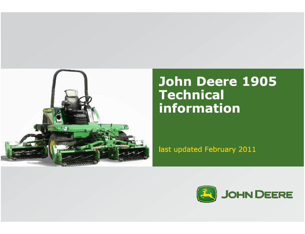 John Deere 1905 Technical Information Manual – Complete Repair Guide