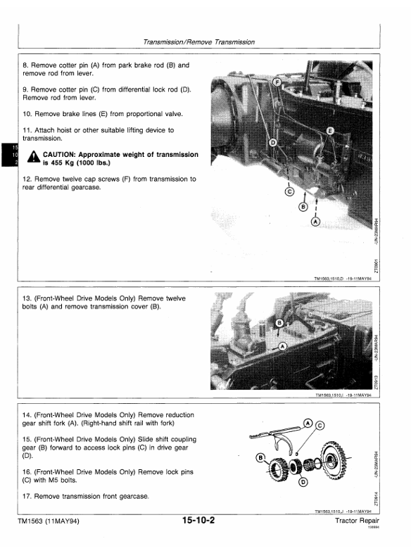 John Deere 2000, 2100, 2200, 2300 & 2400 Technical Repair Manual Download
