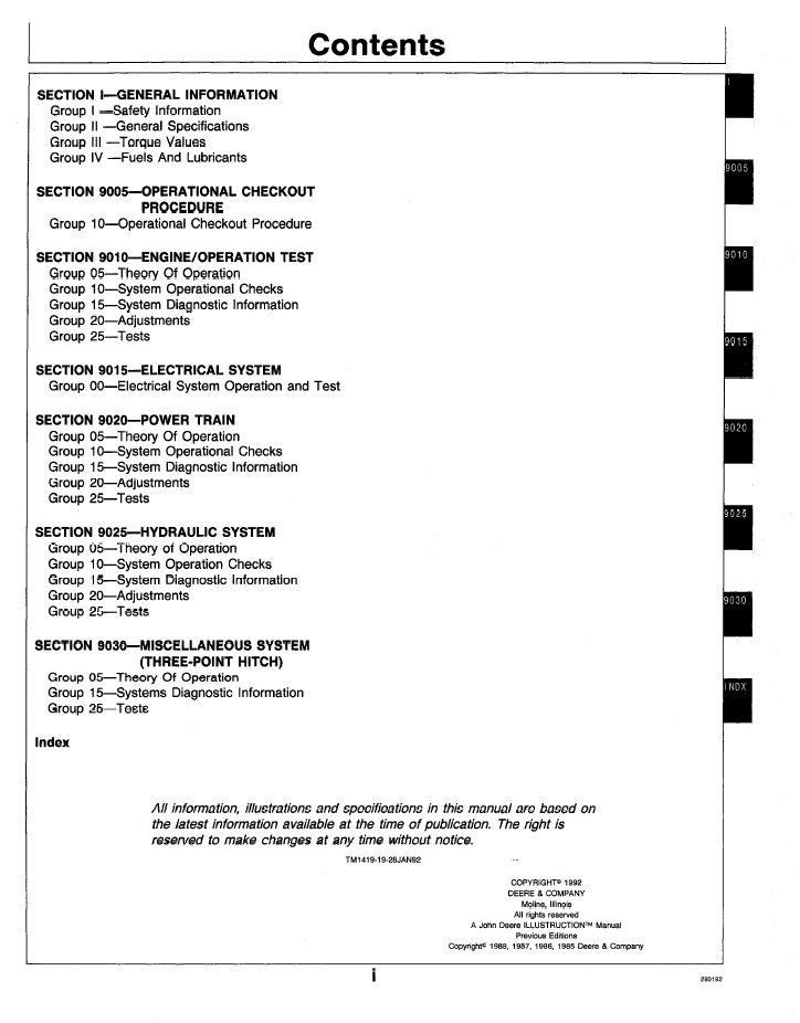 John Deere 210C 310C 315C Operation and Test Technical Manual TM1419