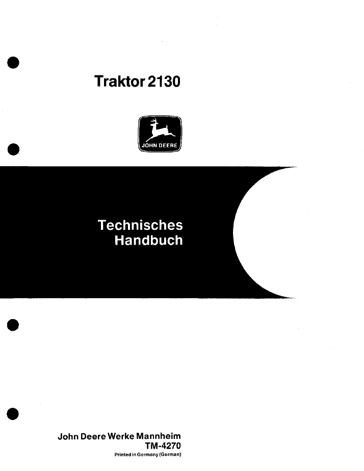 John Deere 2130 Tractor TM4270 Technical Repair Manual