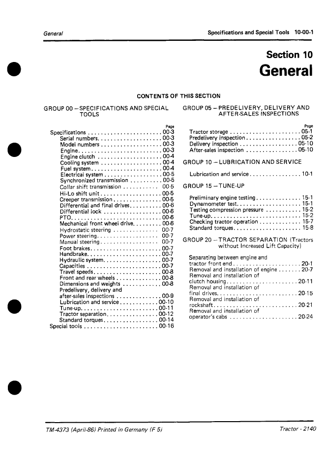 John Deere 2140 TM4373 Factory Technical Manual Instant Download
