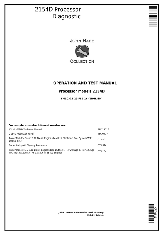 John Deere 2154D Processor Diagnostic Operation and Test Manual TM10325