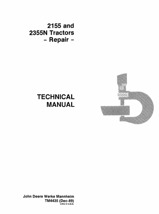 John Deere 2155, 2355N Tractor Repair Technical Manual TM4435 PDF