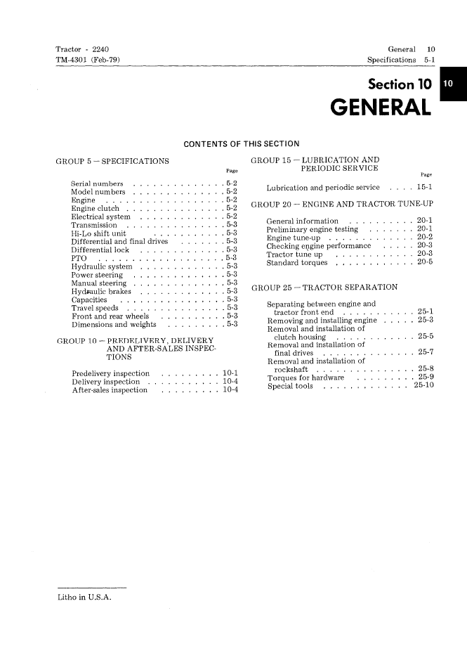 John Deere 2240 TM4301 Complete Technical Service Manual PDF