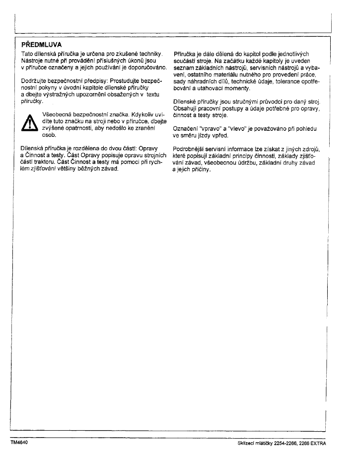 John Deere 2254-2266 Combine Harvester Service Repair Manual TM4496