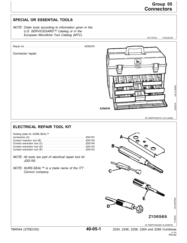 John Deere 2254-2266 Combine Workshop Manual for Maintenance and Repair