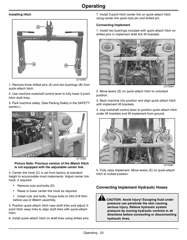 John Deere 2320 Compact Tractor Operation & Maintenance Manual OMLVU16740