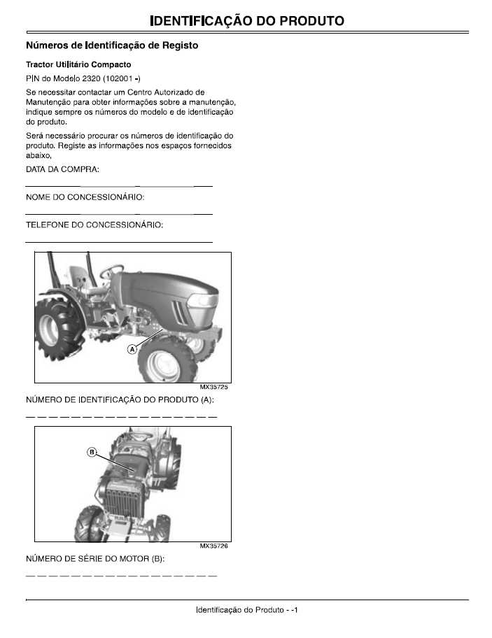 John Deere 2320 Compact Utility Tractor User Manual Download PDF