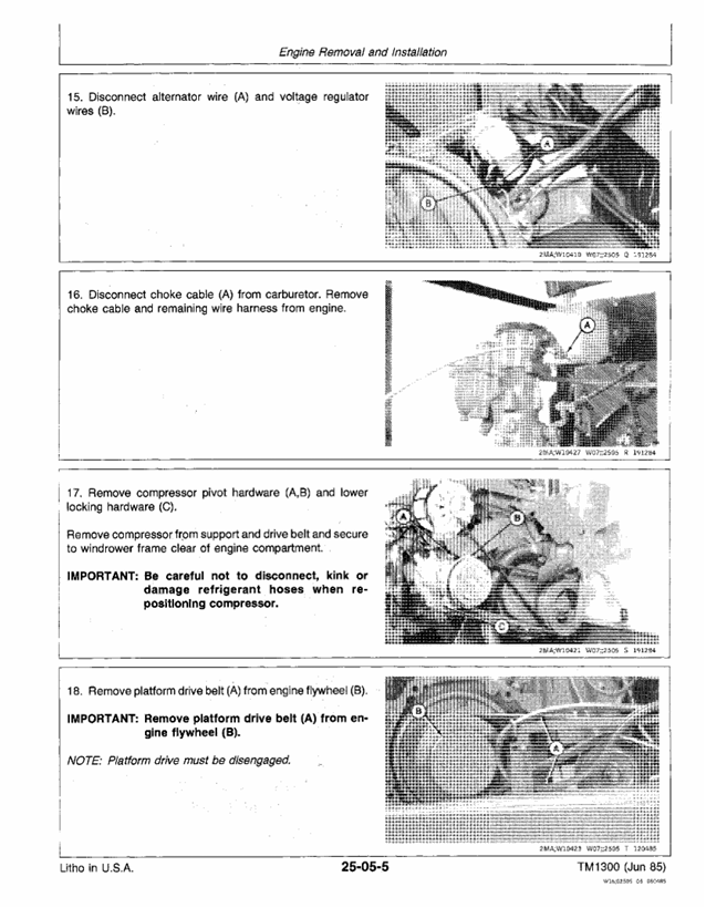 John Deere 2360 Windrower Technical & Maintenance Manual TM1300