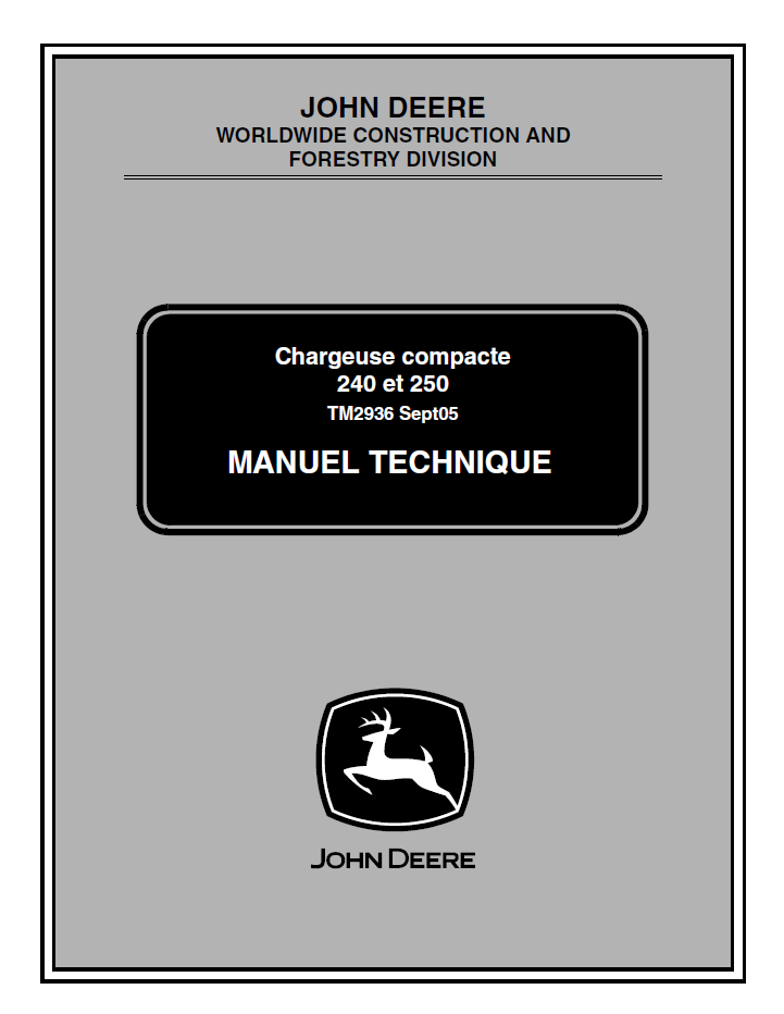 John Deere 240 & 250 Compact Tractor TM2936 Technical Manual