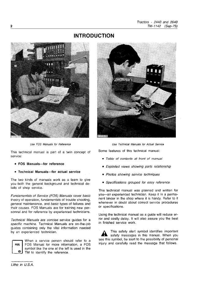 John Deere 2440 2640 Agricultural Tractor Service Guide