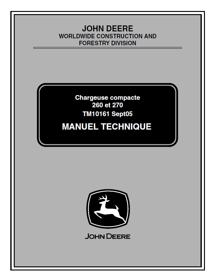 John Deere 260 270 Loader TM10161 Technical Service Manual PDF