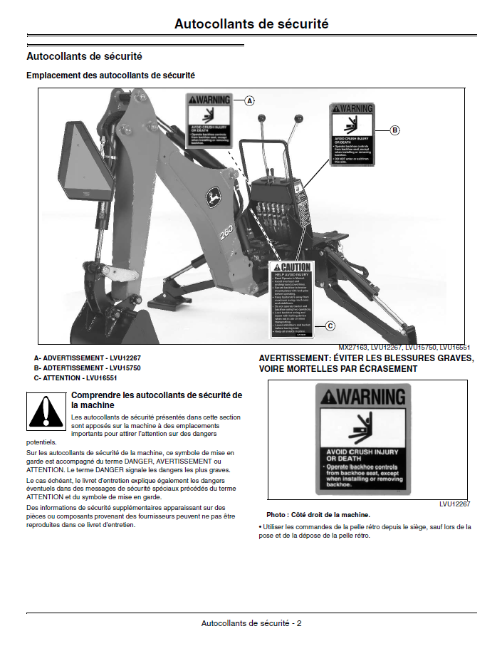 John Deere 260 Backhoe User Guide and Operator Manual Download PDF
