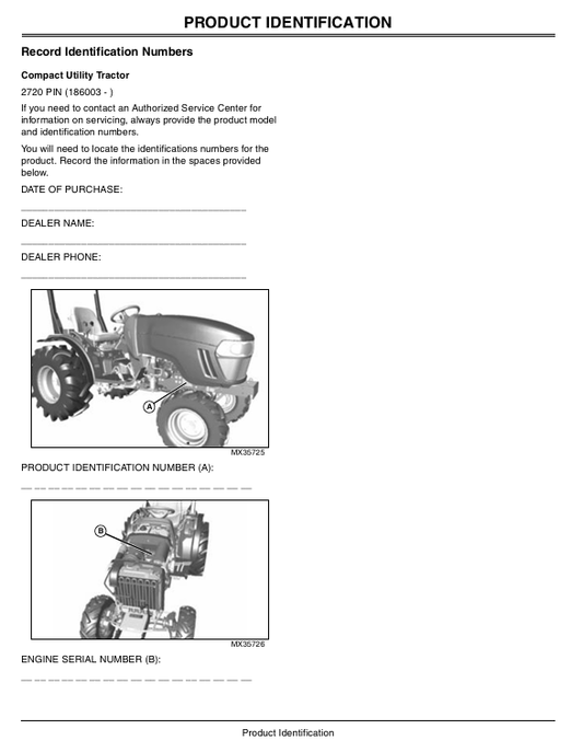 John Deere 2720 Tractor Operator Manual PDF Download OMLVU20284