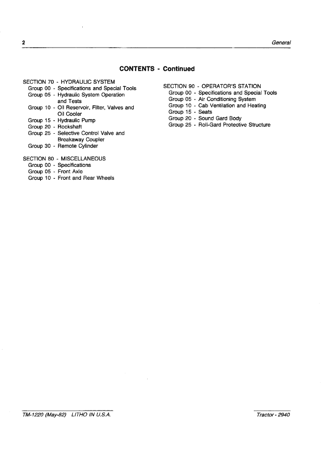 John Deere 2940 Tractor Technical Manual TM1220 PDF Download