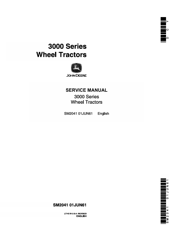 John Deere 3010 Wheel Tractor Service Manual SM2041 Download