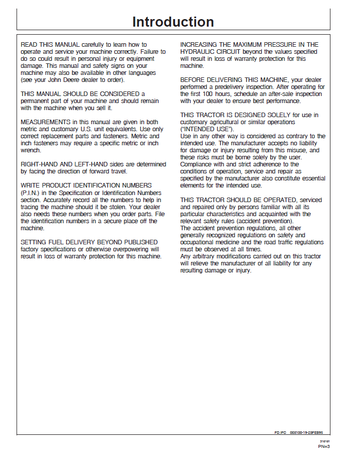 John Deere 3100-3400 Series Tractor Operator Manual PDF Download