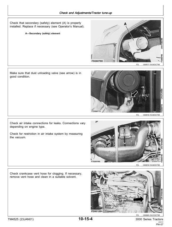 John Deere 3100, 3200 X, 3300 X & 3400 X Technical Service Manual TM4525