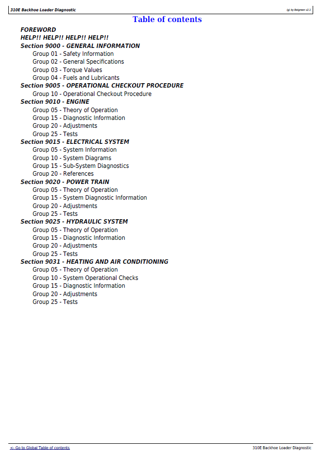 John Deere 310E Backhoe TM1648 Operation & Service Diagnostic Manual