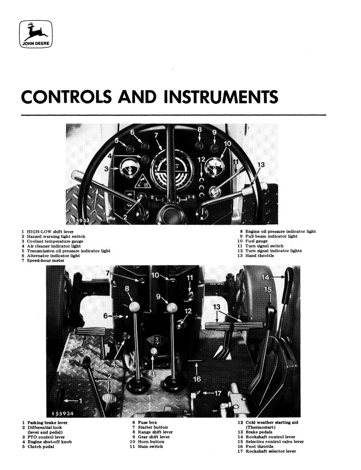 John Deere 3130 Agricultural Tractor OML29116 Maintenance and Operation Manual