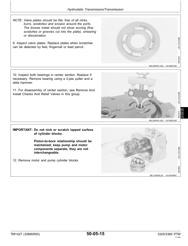 John Deere 3325 and 3365 Turf Mower Maintenance Manual TM1427 Download