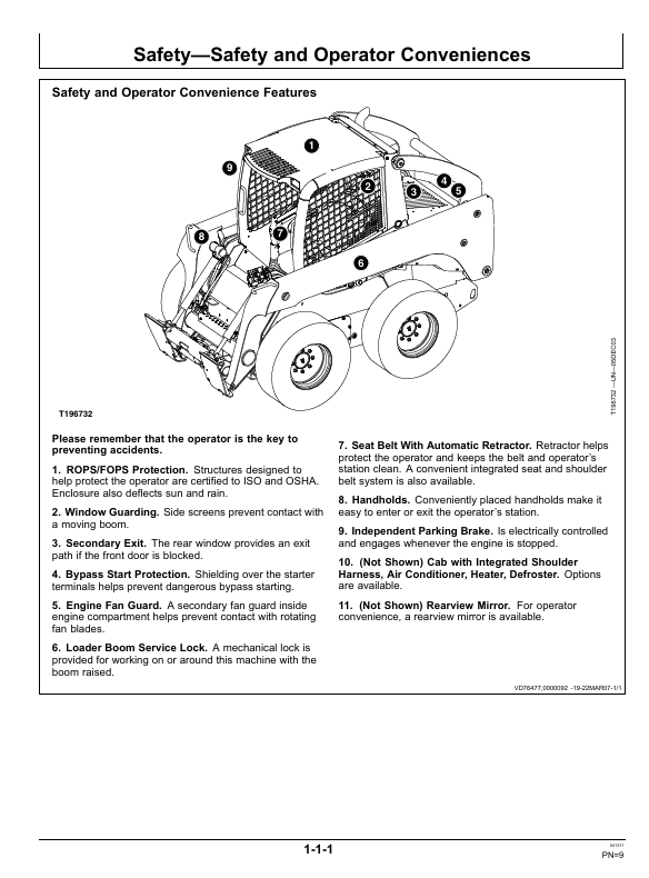 John Deere 332 Skid Steer Loader Operator Manual OMT205052 Guide
