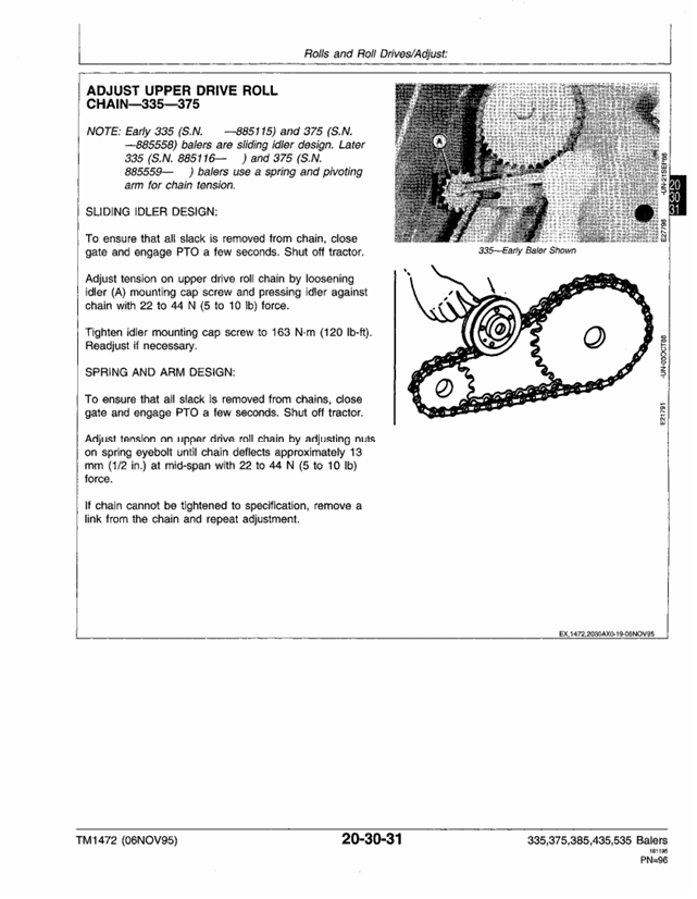 John Deere 335-535 Round Baler Workshop and Maintenance Manual