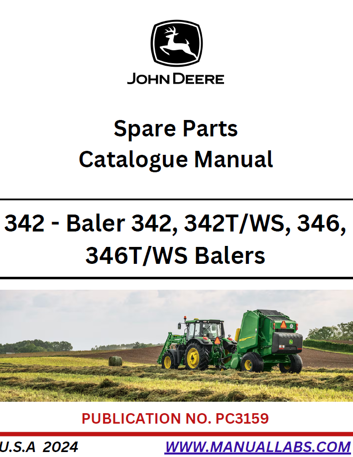 John Deere 342 346 Baler Parts Catalogue Manual PC3159 PDF Guide