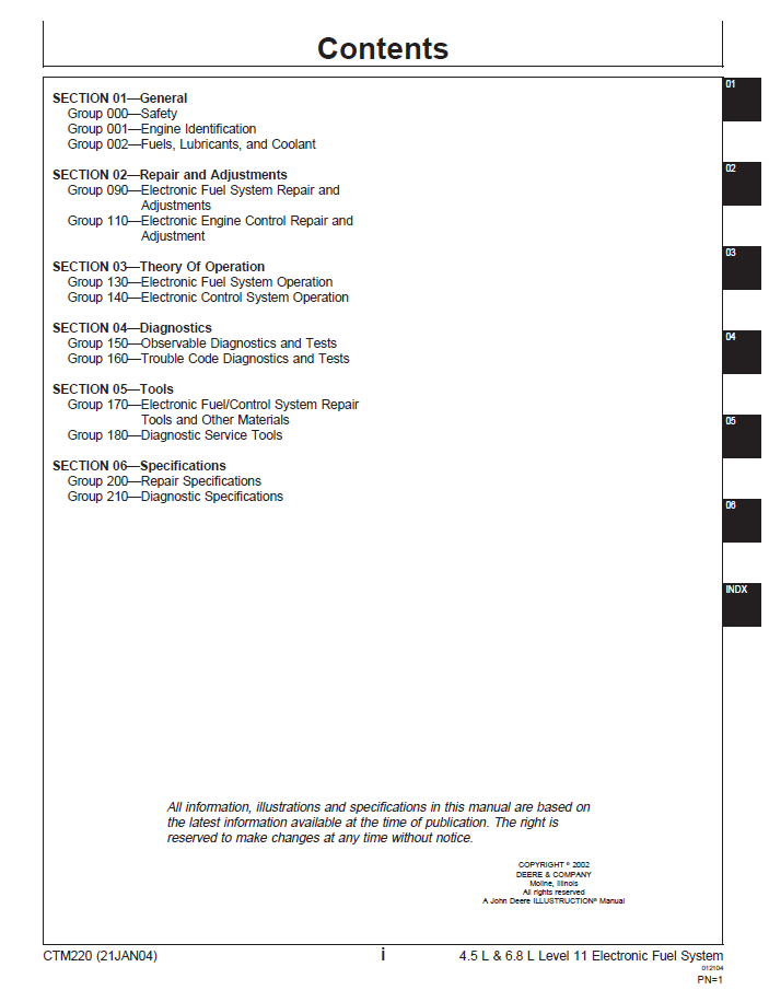 John Deere 4.5L & 6.8L Diesel Engine Denso HPCR Repair Manual CTM220