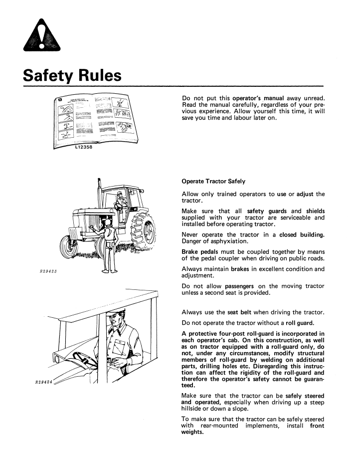John Deere 4040, 4240 and 4440 Agricultural Tractor OML32980 Maintenance and Operation Manual