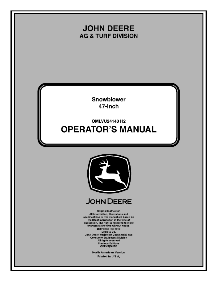 John Deere 4105 Compact Utility Tractor Operator Manual PDF OMLVU24140