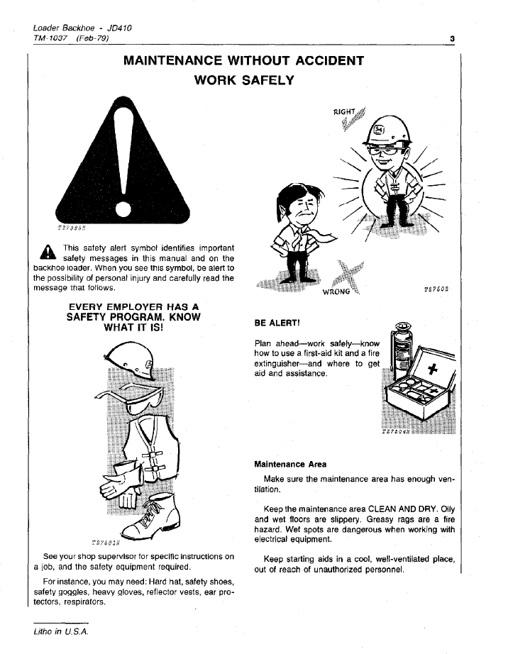John Deere 410 Backhoe Loader Maintenance & Repair Manual TM1037