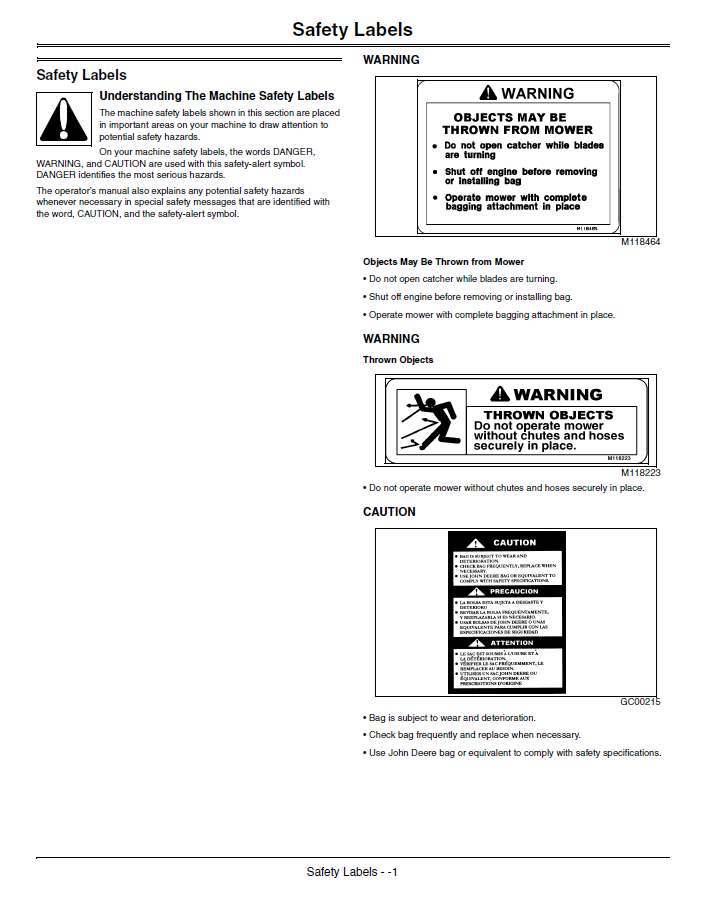 John Deere 42 48 Inch Mower Deck Bagger Owner Guide Download