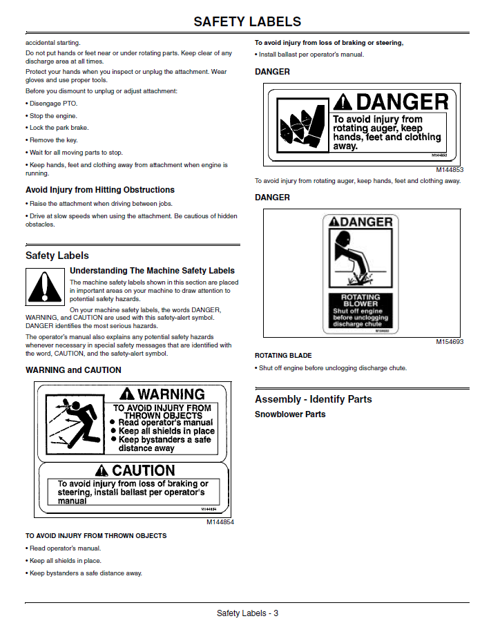 John Deere 44-Inch Snowblower Maintenance Manual OMM152248