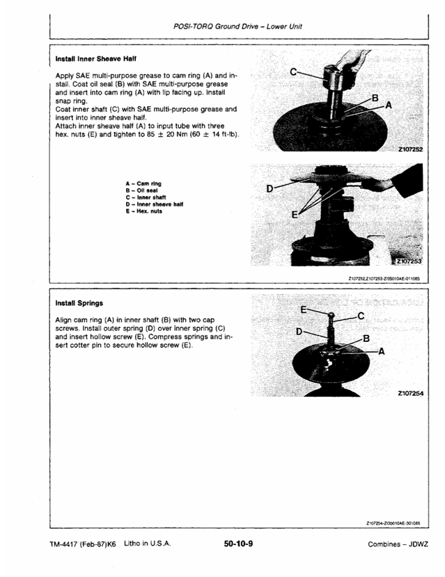John Deere 4425 Combine Maintenance Manual – Technical Guide TM4417