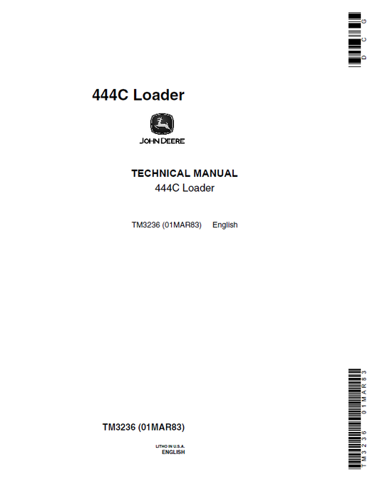 John Deere 444C Loader TM3236 Technical Service Manual