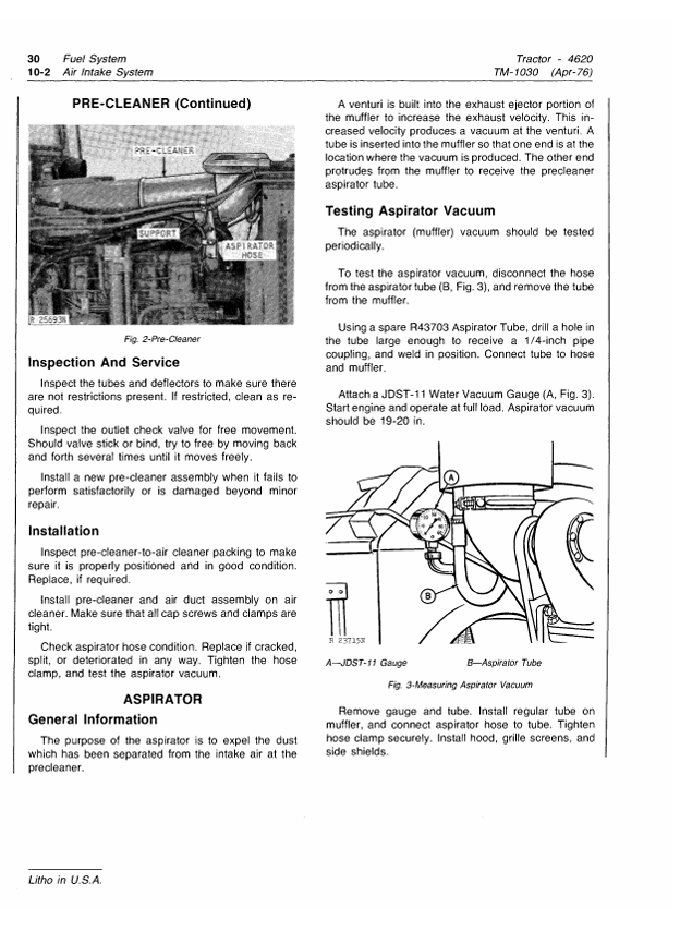 John Deere 4620 Tractor Workshop Repair Manual TM1030