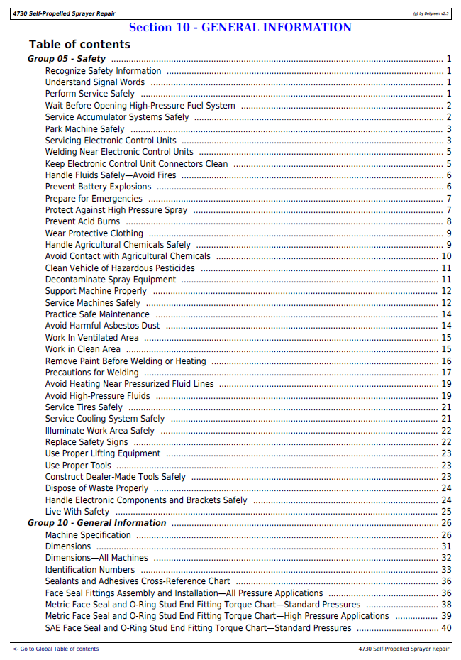John Deere 4730 Diagnostic Maintenance Manual PDF TM802519