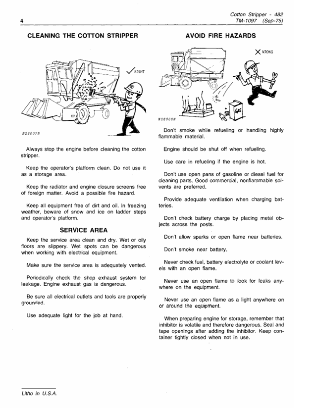 John Deere 482 Cotton Harvester Maintenance Manual TM1097